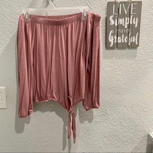 Pink off shoulders top